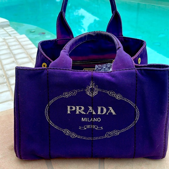 Prada Handbags - Beautiful RARE purple denim PRADA Canapa 3400 retail!